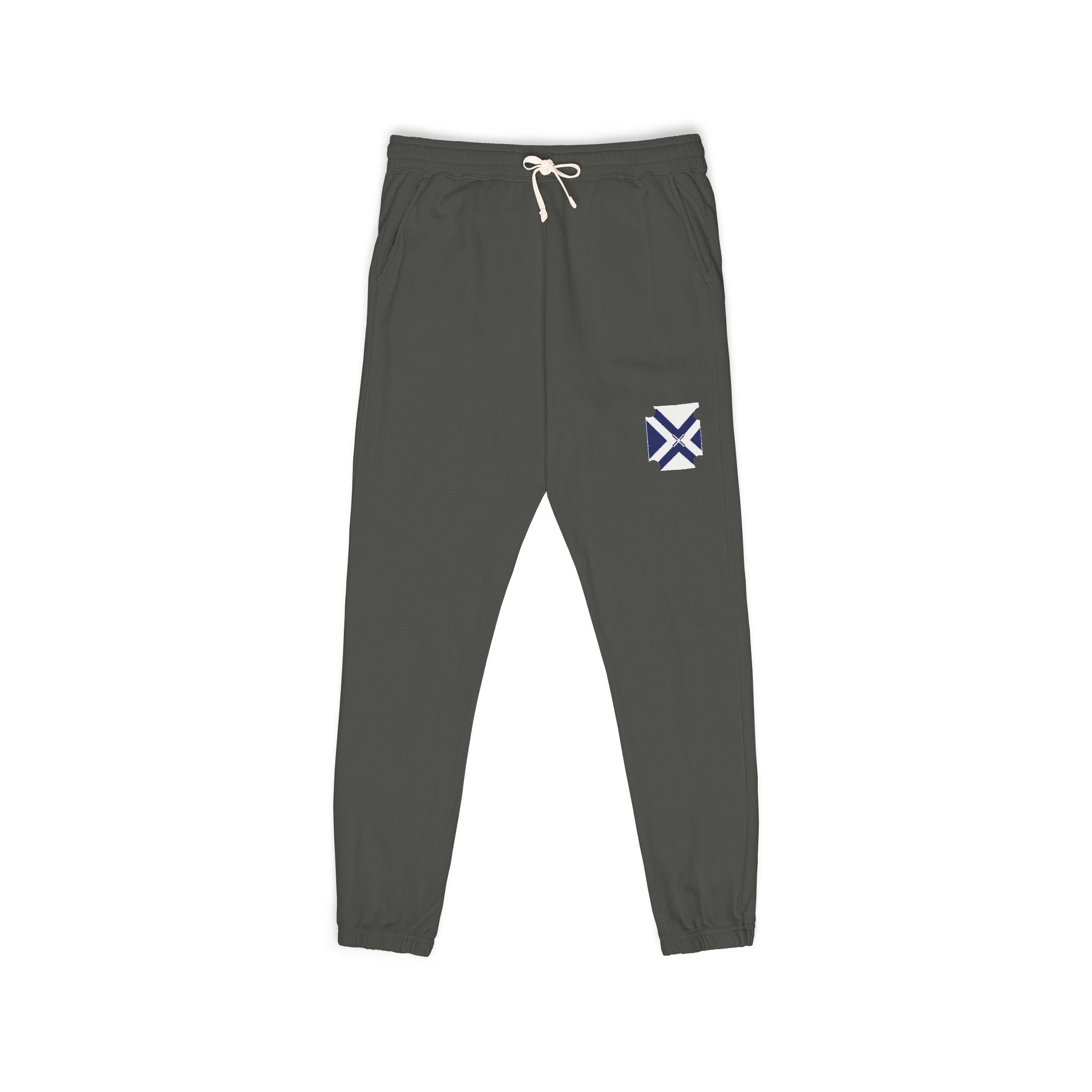 Geo Patch Sweatpants — Minimal Pixel Cross Joggers