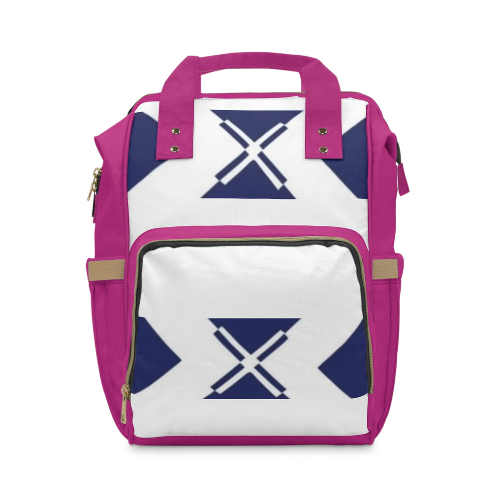 XT3 Multifunctional Diaper Backpack — Pink Navy Geometric Baby Bag