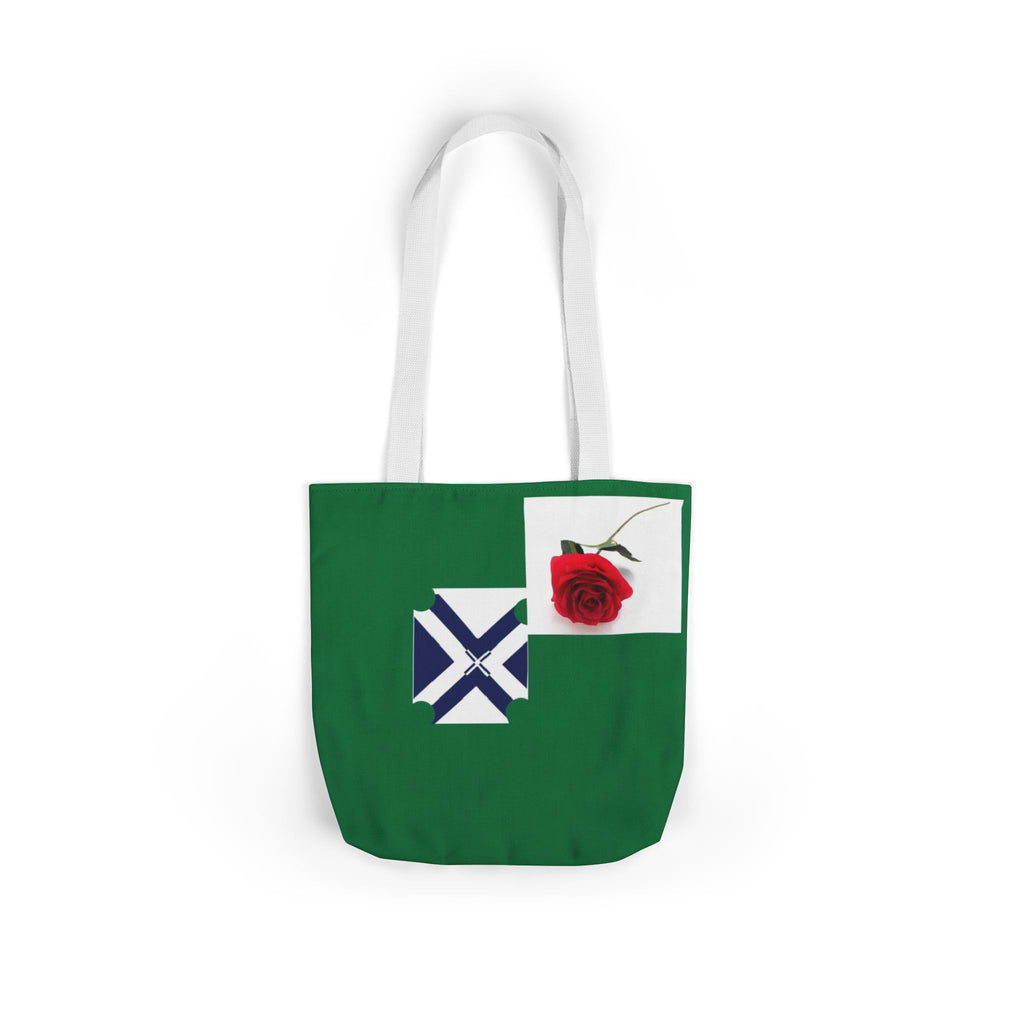 XT Rose Canvas Tote Bag — Floral Rose Design with Colored Straps