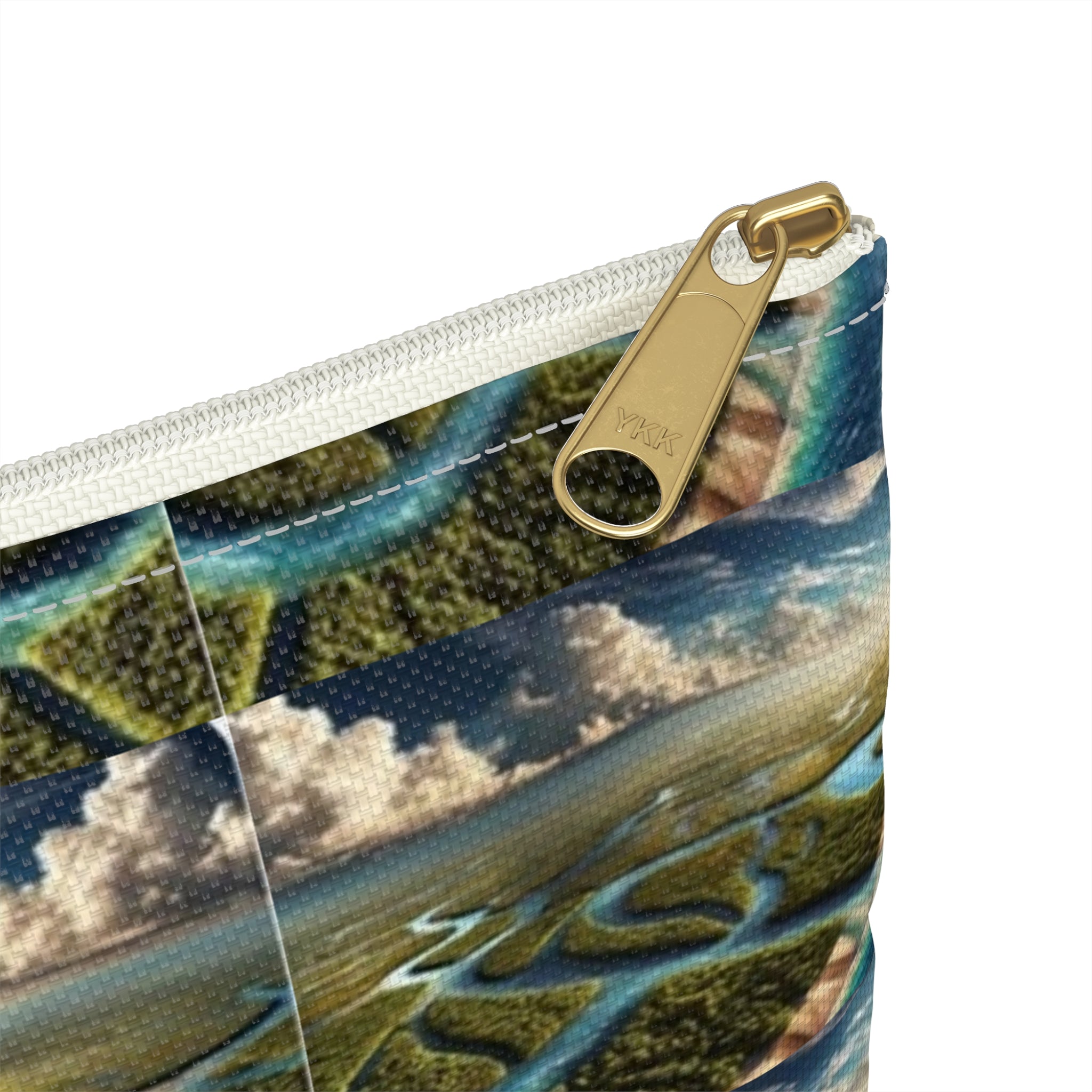 Island Waterfall Pattern Accessory Pouch — Nautical Crest Travel Cosmetic Bag