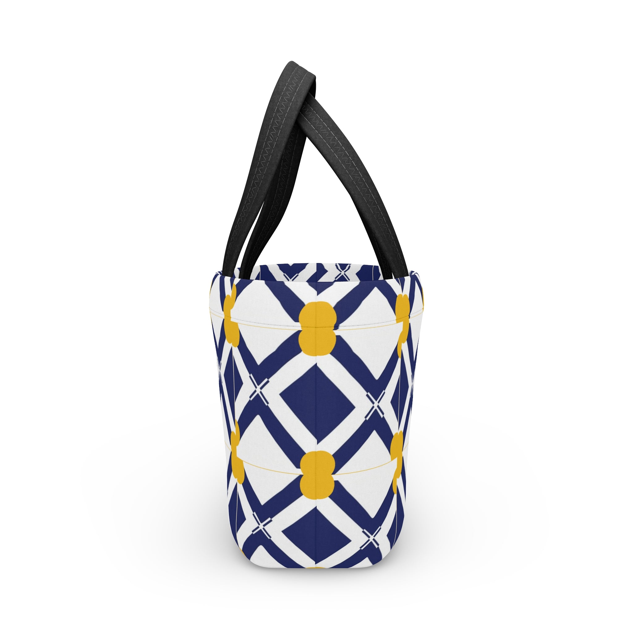 XT8 Geometric Navy & Mustard Lunch Bag