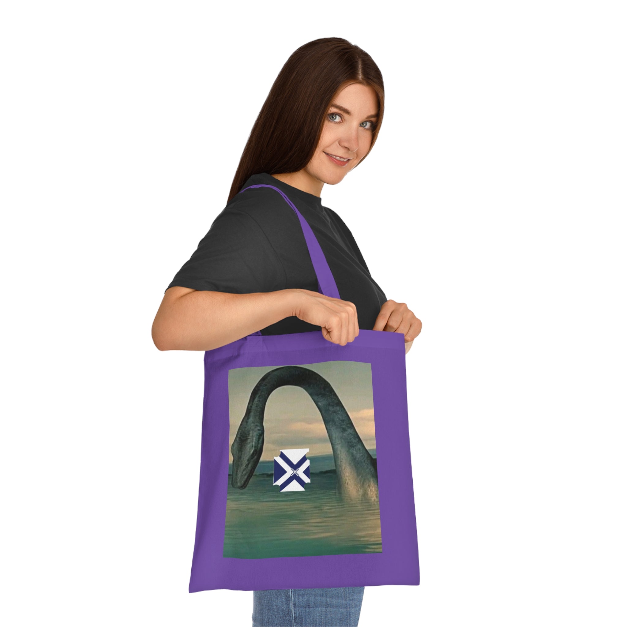 Xt Sea mosterTote Bag — Vintage Loch Ness Monster Art with Scottish Saltire Accent