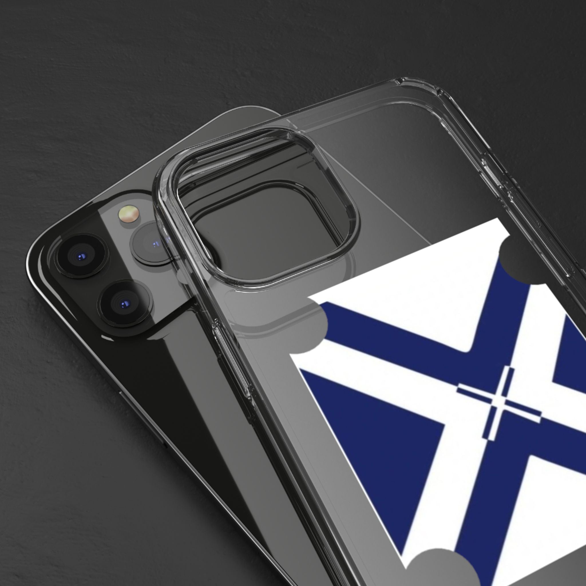 xT7 Saltire Clear Phone Case - Blue White Scottish Flag iPhone Cover