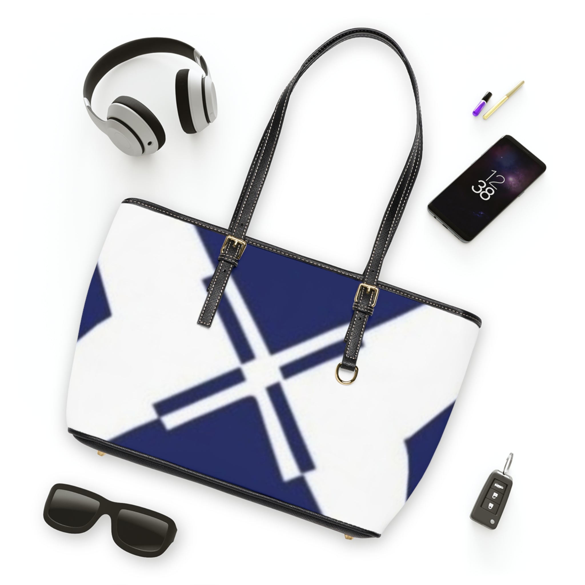 Nautical Crossed Oars PU Leather Shoulder Bag