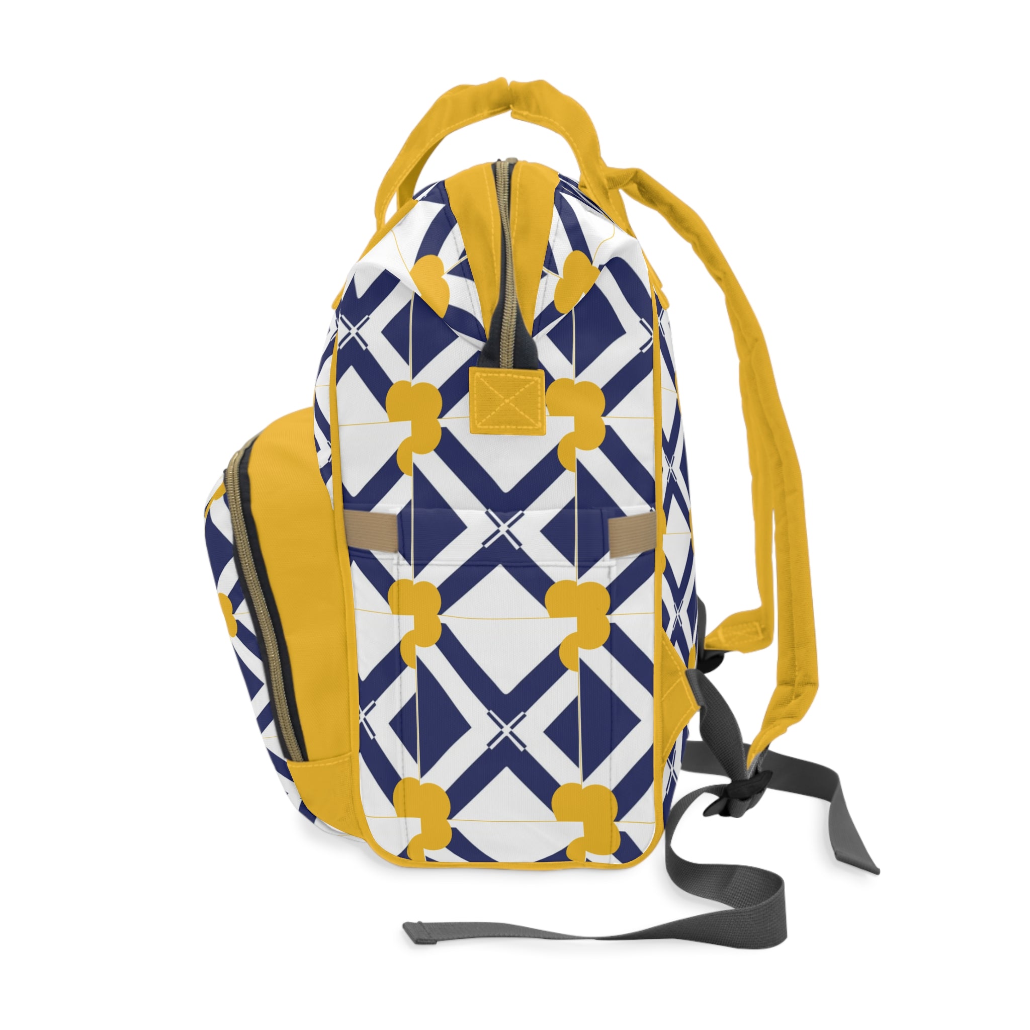 XT8 Navy & Yellow Diaper Backpack — Multifunctional Baby Travel Bag