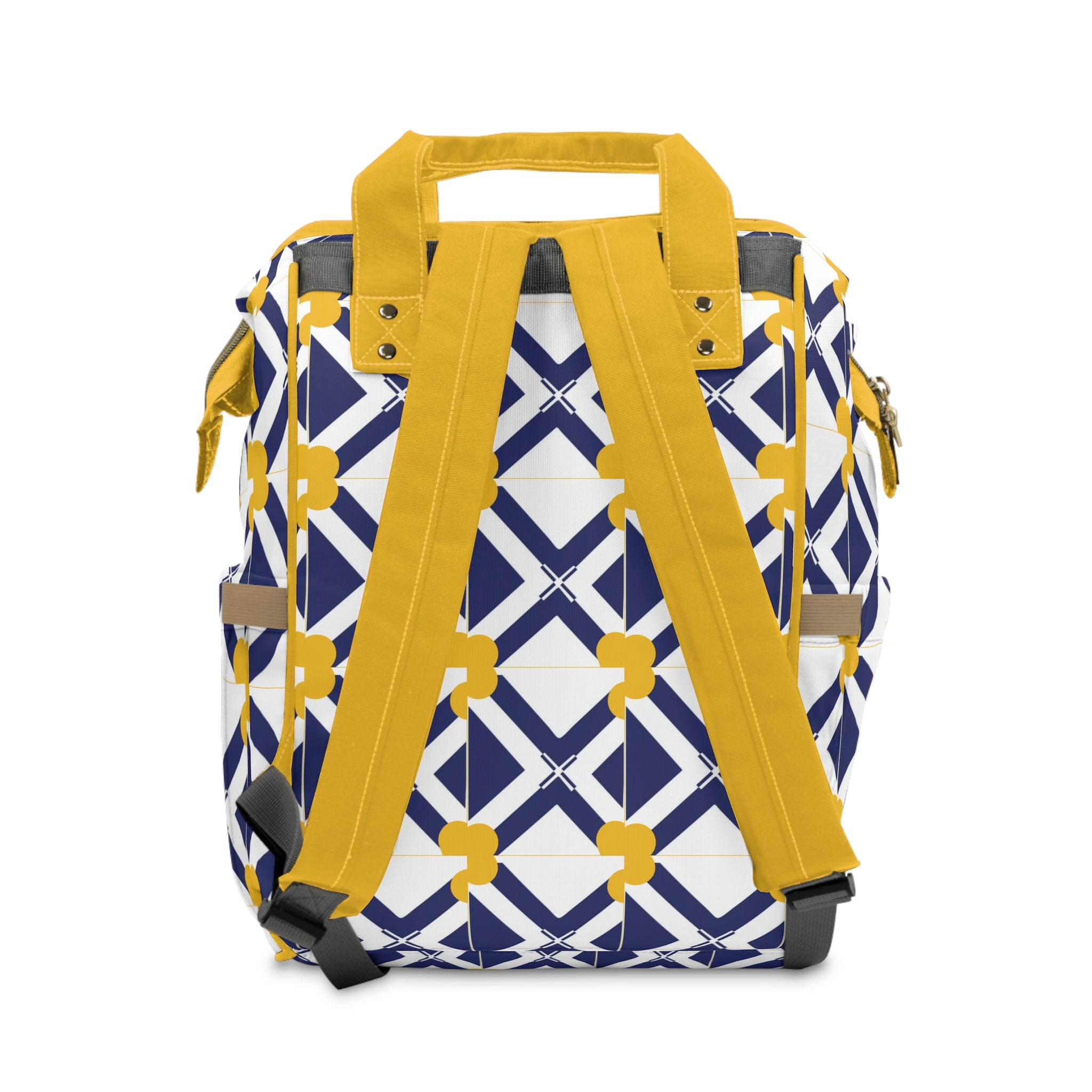 XT8 Navy & Yellow Diaper Backpack — Multifunctional Baby Travel Bag