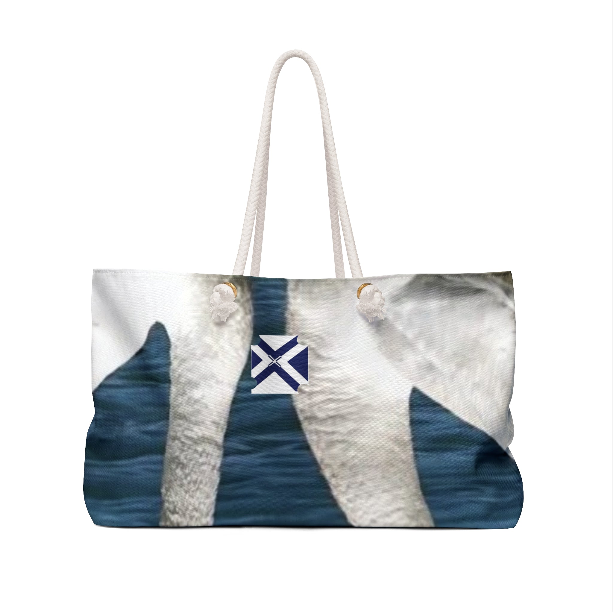 Swan Couple Weekender Bag – Romantic Lake Tote for Getaways