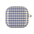 XT9 plus XT8  AirPods Case — Blue & Yellow Geometric Tile Pattern