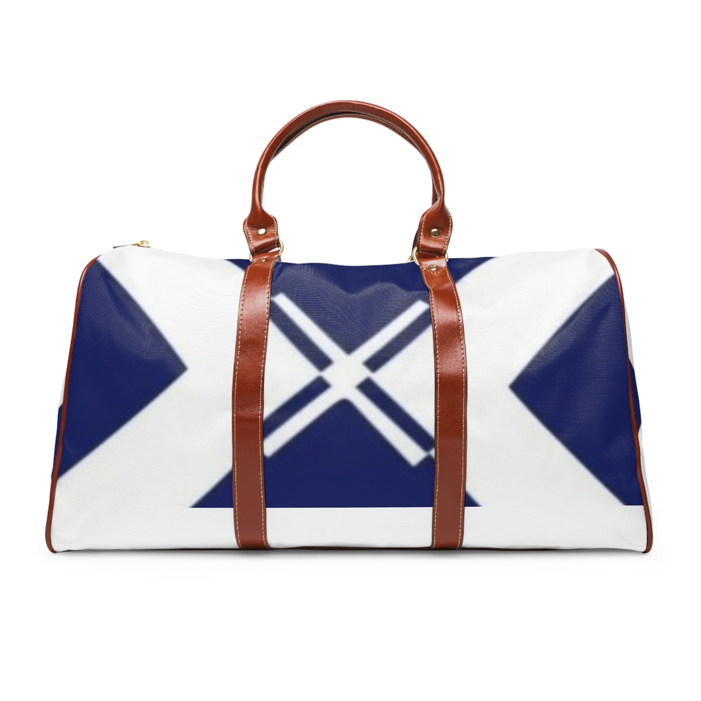 Nautical Blue Waterproof Travel Duffel Bag — Marine Cross Design