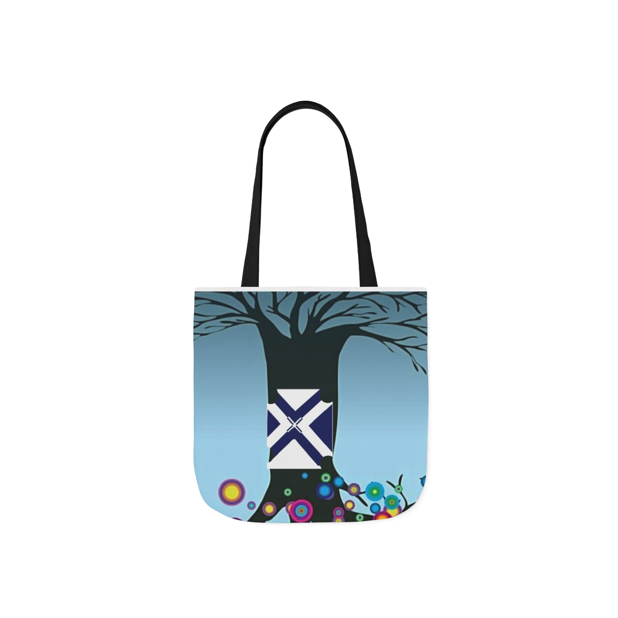 Colorful Floral Bubble Canvas Tote Bag