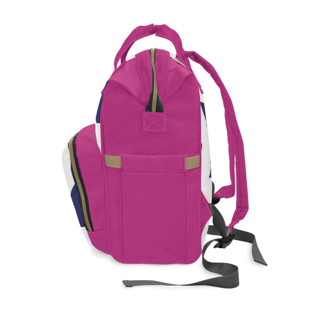 XT3 Multifunctional Diaper Backpack — Pink Navy Geometric Baby Bag