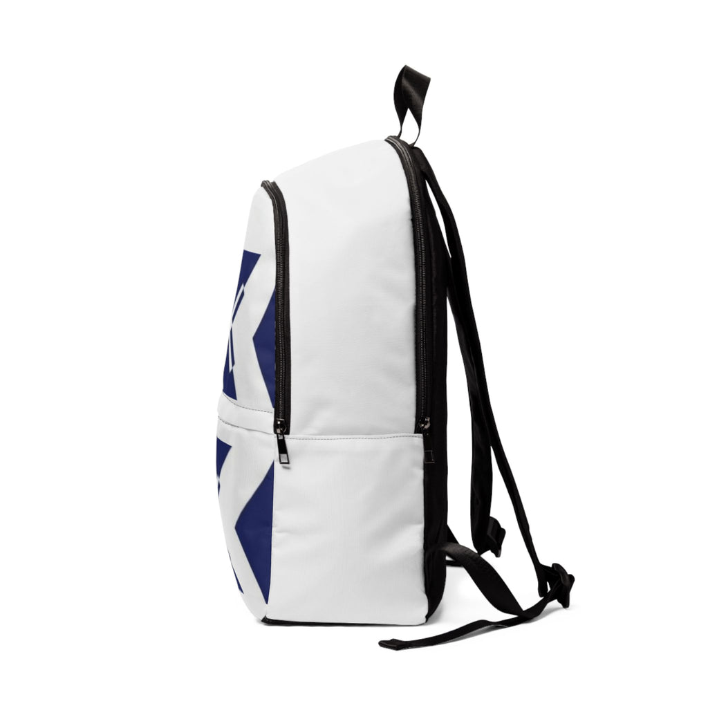 Geometric Saltire Pattern Backpack — Navy Cross Accent Daypack