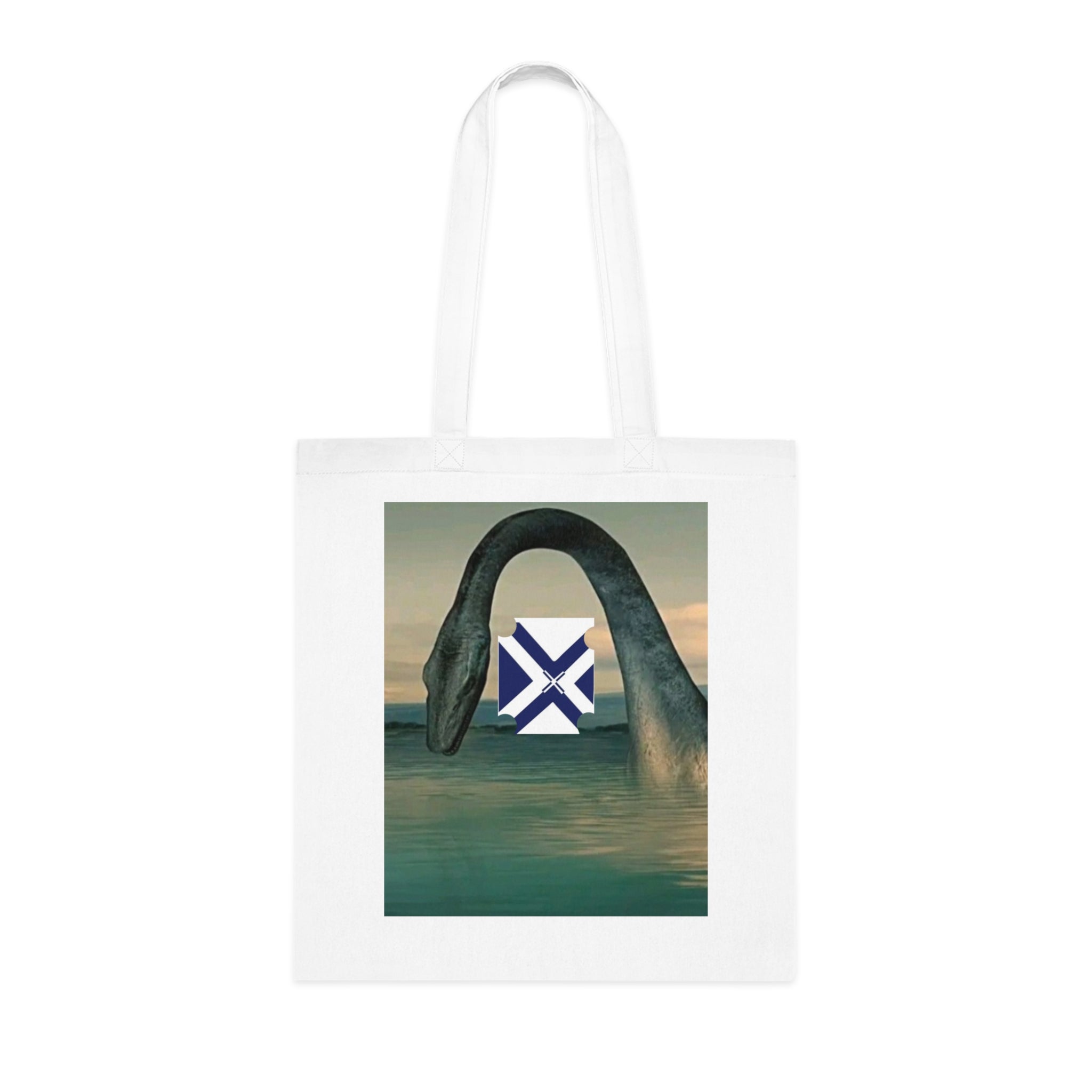 Xt Sea mosterTote Bag — Vintage Loch Ness Monster Art with Scottish Saltire Accent