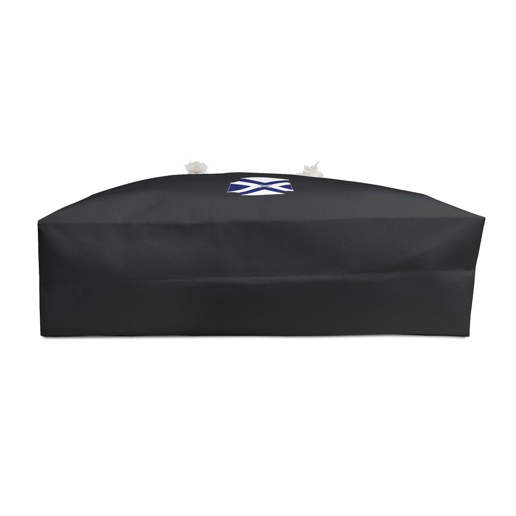 XT7 Saltire Weekender Bag — Large Black Travel Tote with White Cross Emblem