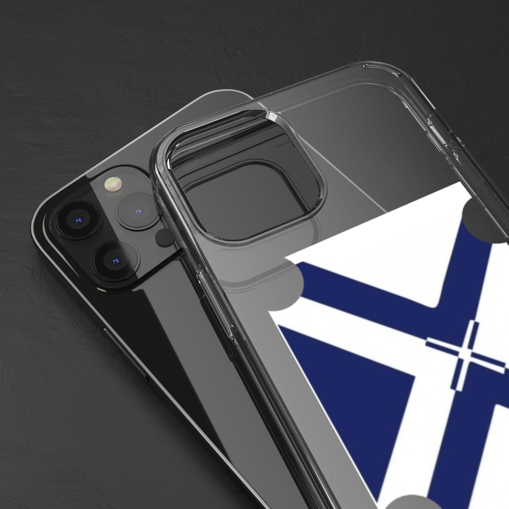 xT7 Saltire Clear Phone Case - Blue White Scottish Flag iPhone Cover