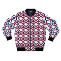 XT9 Hearts Bomber Jacket — Red, White & Blue Patterned AOP