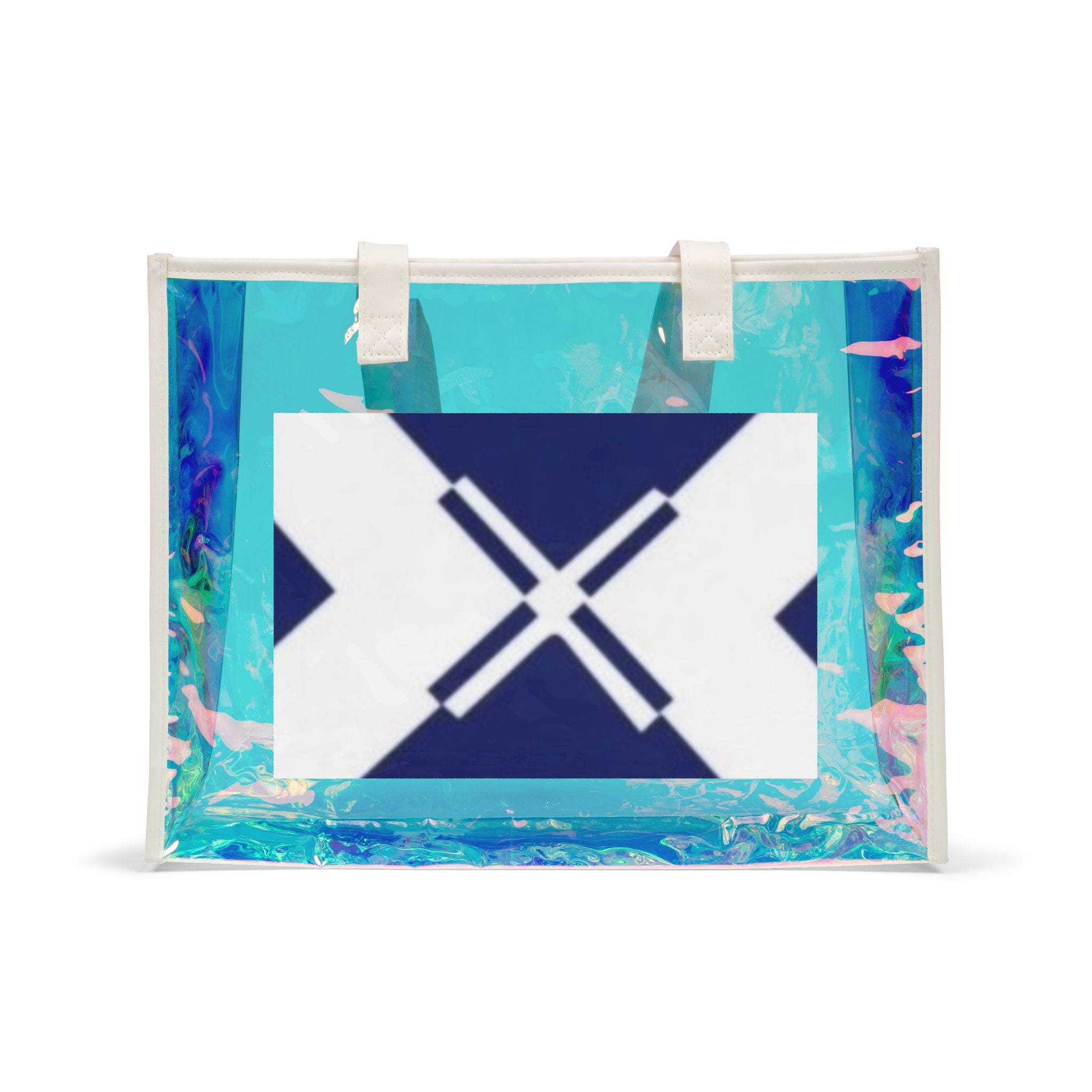 Holographic Beach Tote Bag — Iridescent Clear Pool & Summer Carryall