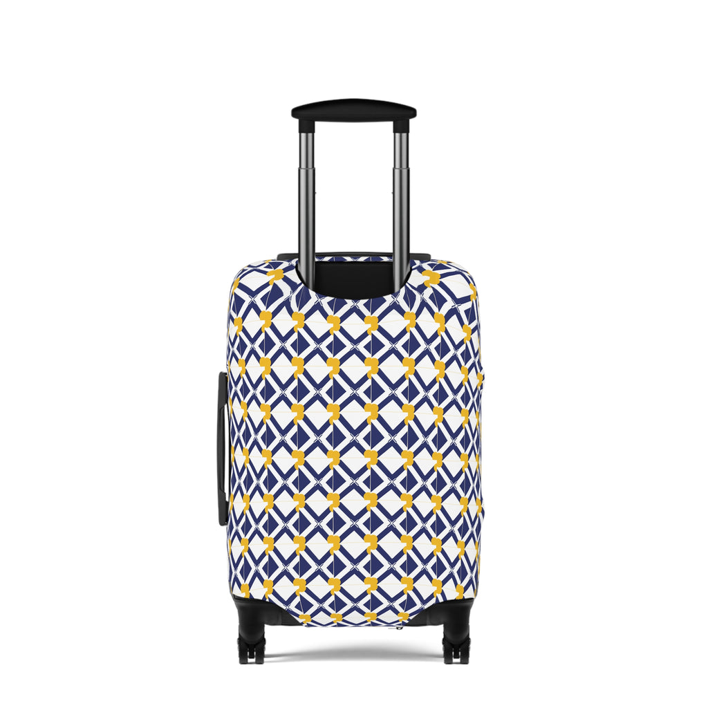 XT9 Nautical Luggage Cover — Blue & Yellow Travel Protector