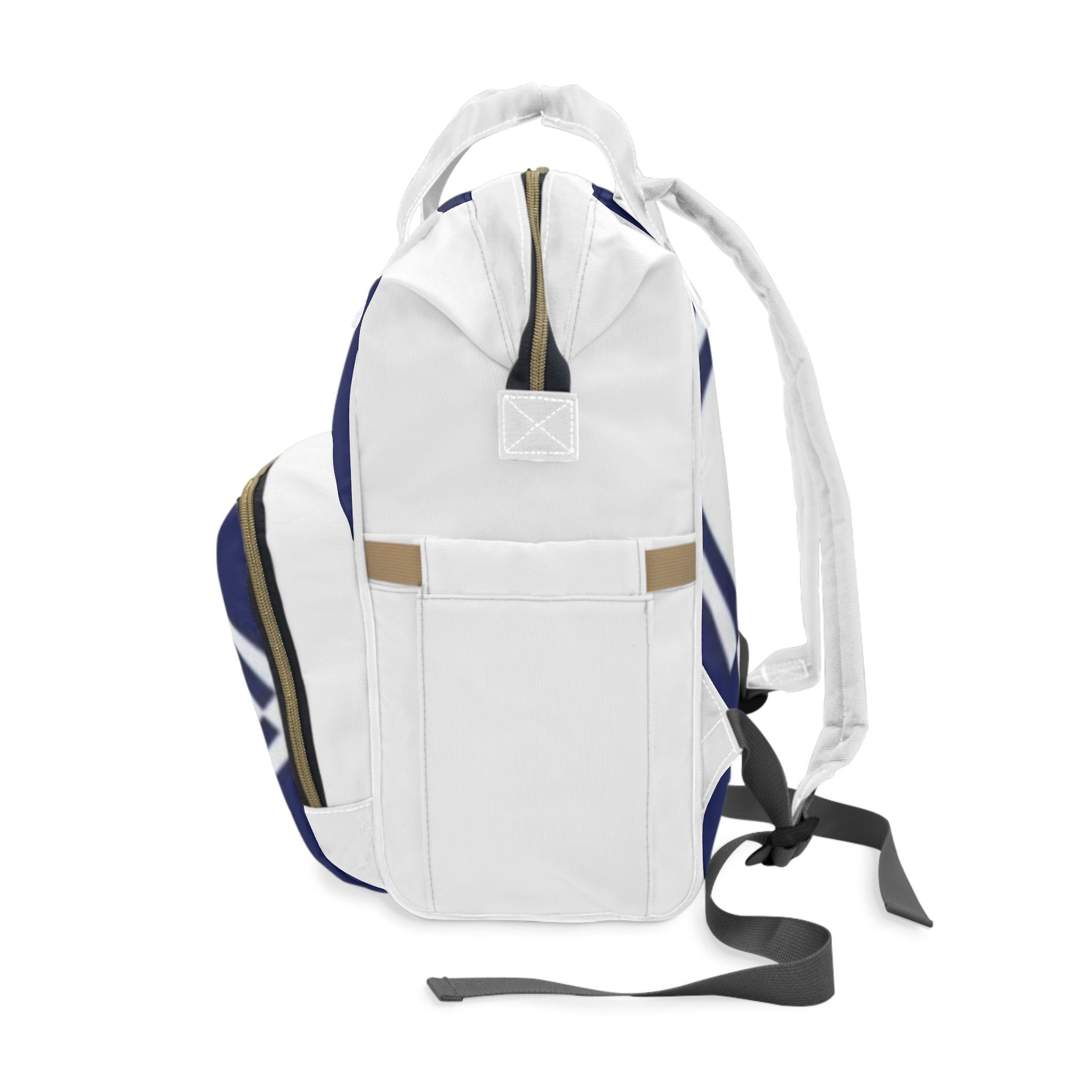 Multifunctional Diaper Backpack – Navy Abstract Modern Baby Bag with Changing Pad & Organizer