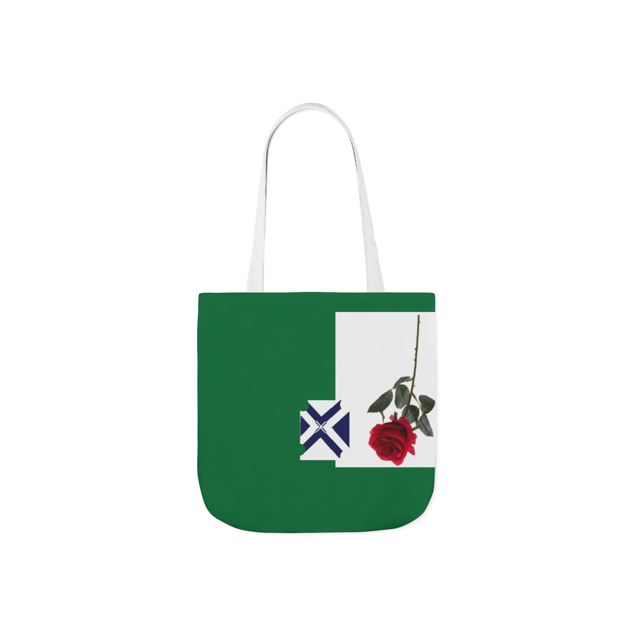XT Rose Canvas Tote Bag — Floral Logo Tote with Colorful Straps