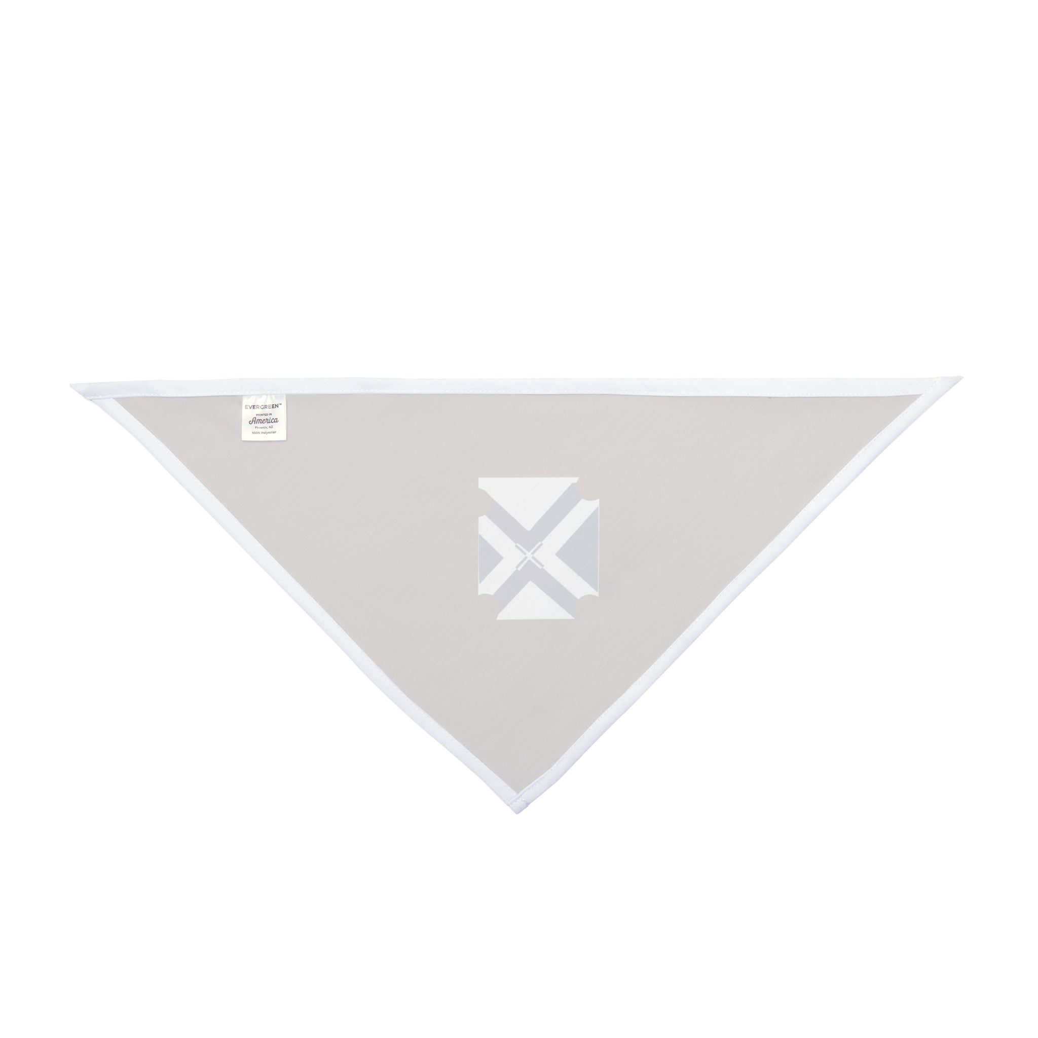 Brown Pet Bandana with Blue Geometric Patch — Cozy Everyday Dog & Cat Accessory