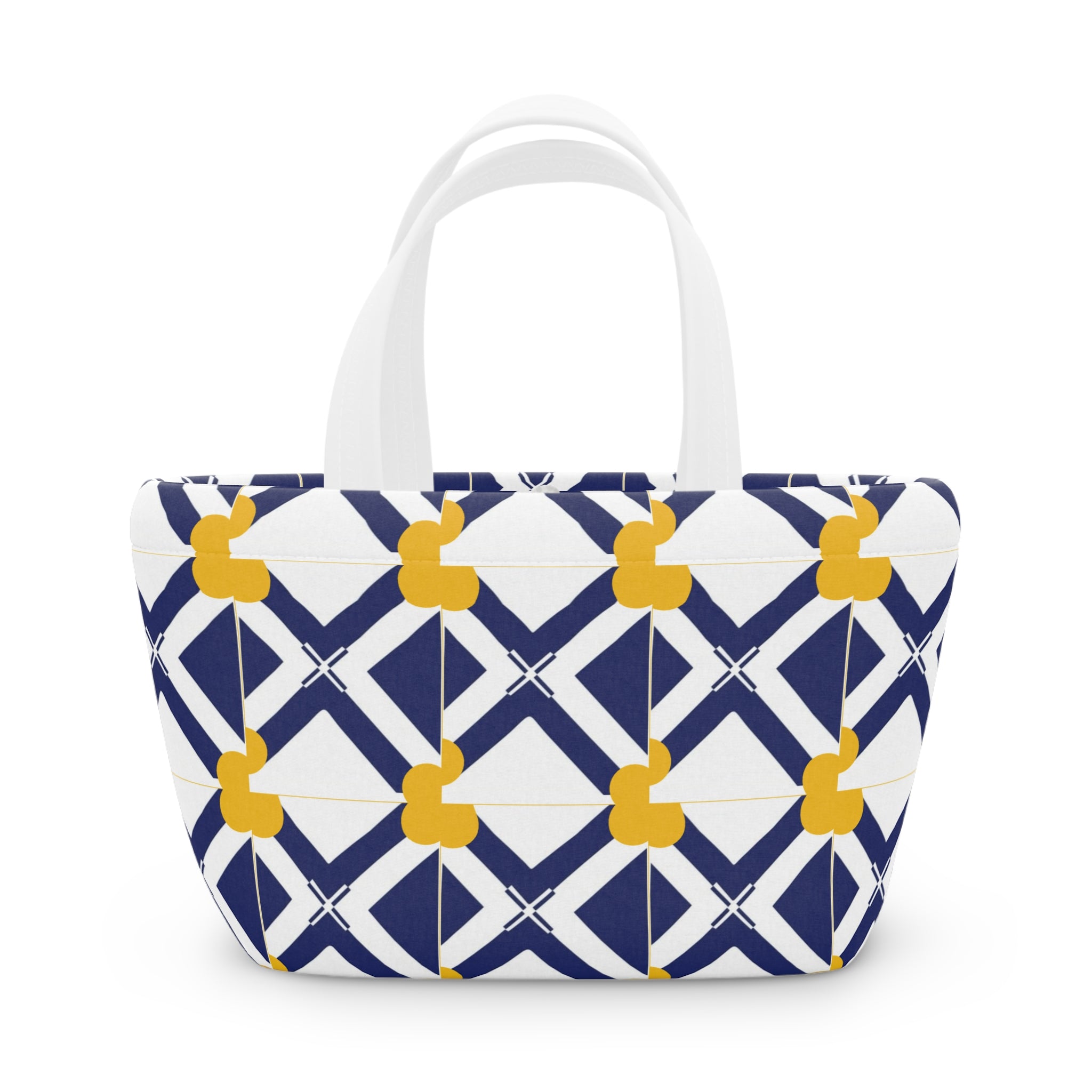 XT8 Geometric Navy & Mustard Lunch Bag