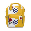 Yellow Floral Diaper Backpack — Multifunctional Rose & XT Print