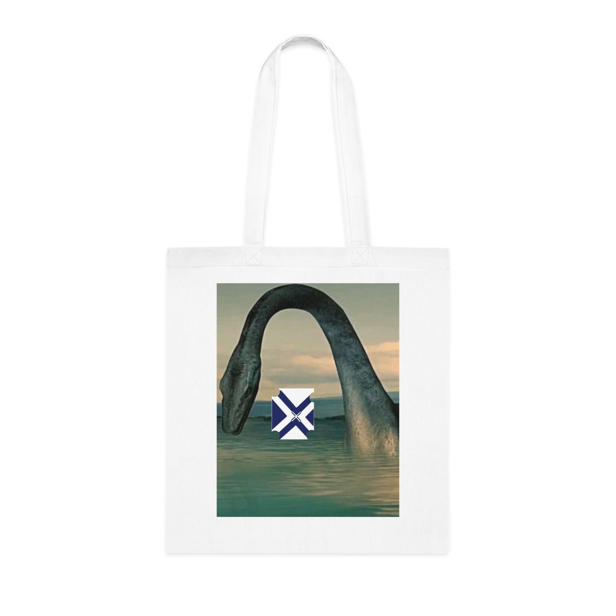 Xt Sea mosterTote Bag — Vintage Loch Ness Monster Art with Scottish Saltire Accent