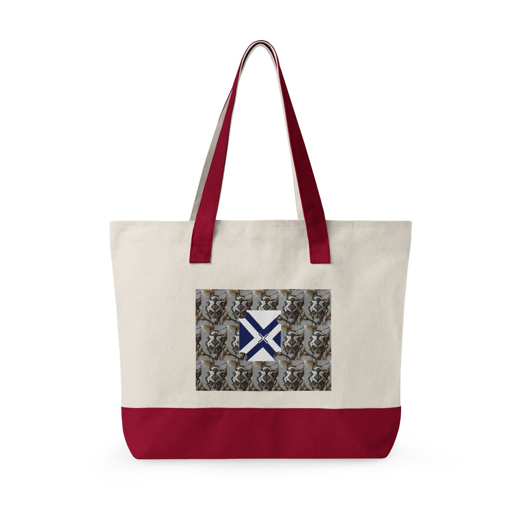 Canvas Tote Bag with Xt & Vintage Stag Pattern — Zippered Carryall for Outdoors, Travel, and Gifts