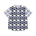 Women's Baseball Jersey — Navy Geo Tile All-Over Print