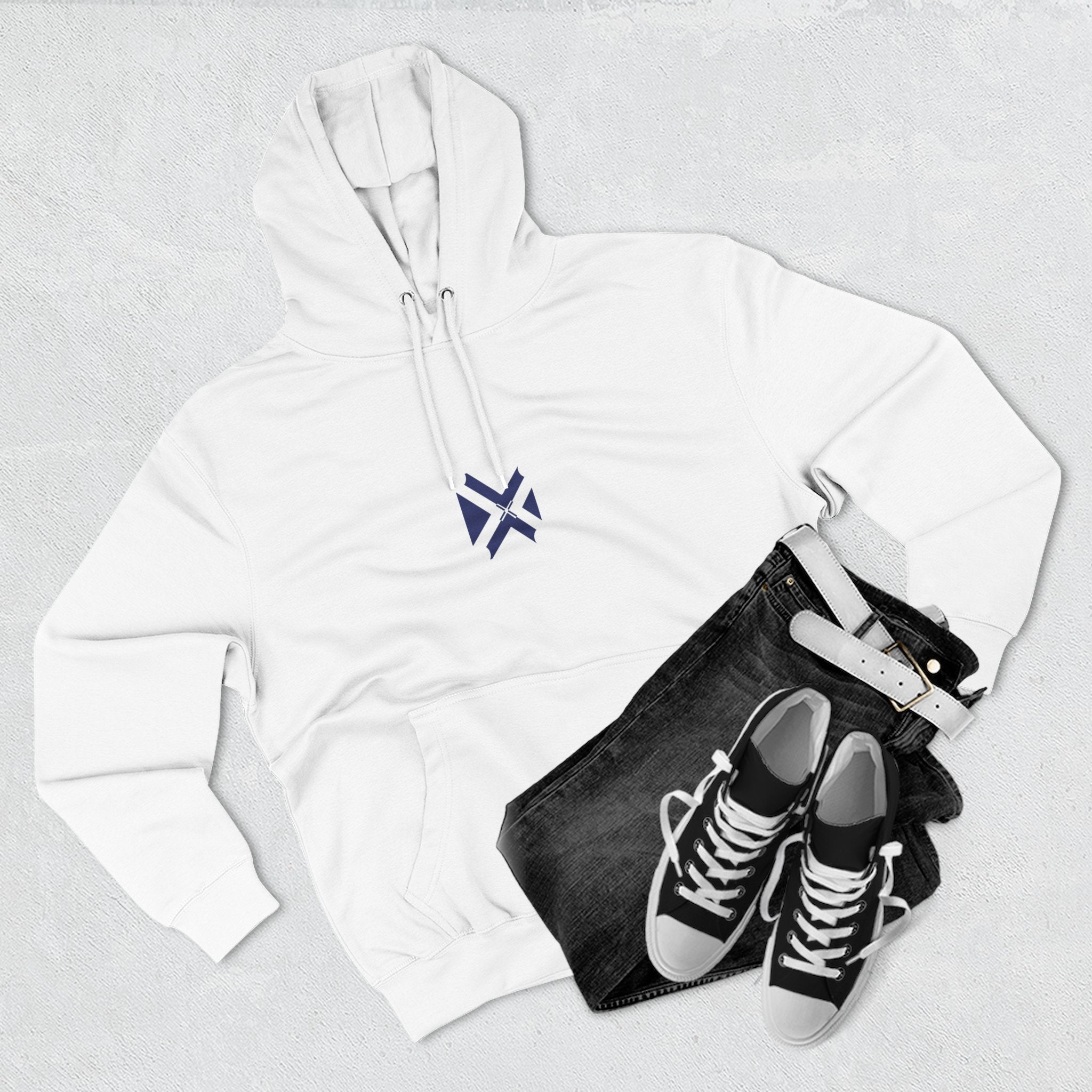 Minimalist Geometric Logo Hoodie — Small Center Chest Icon