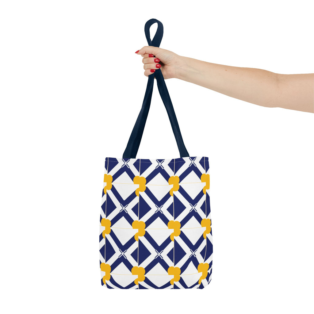 XT8 Yellow Pattern Tote Bag – Modern Lattice Everyday Tote