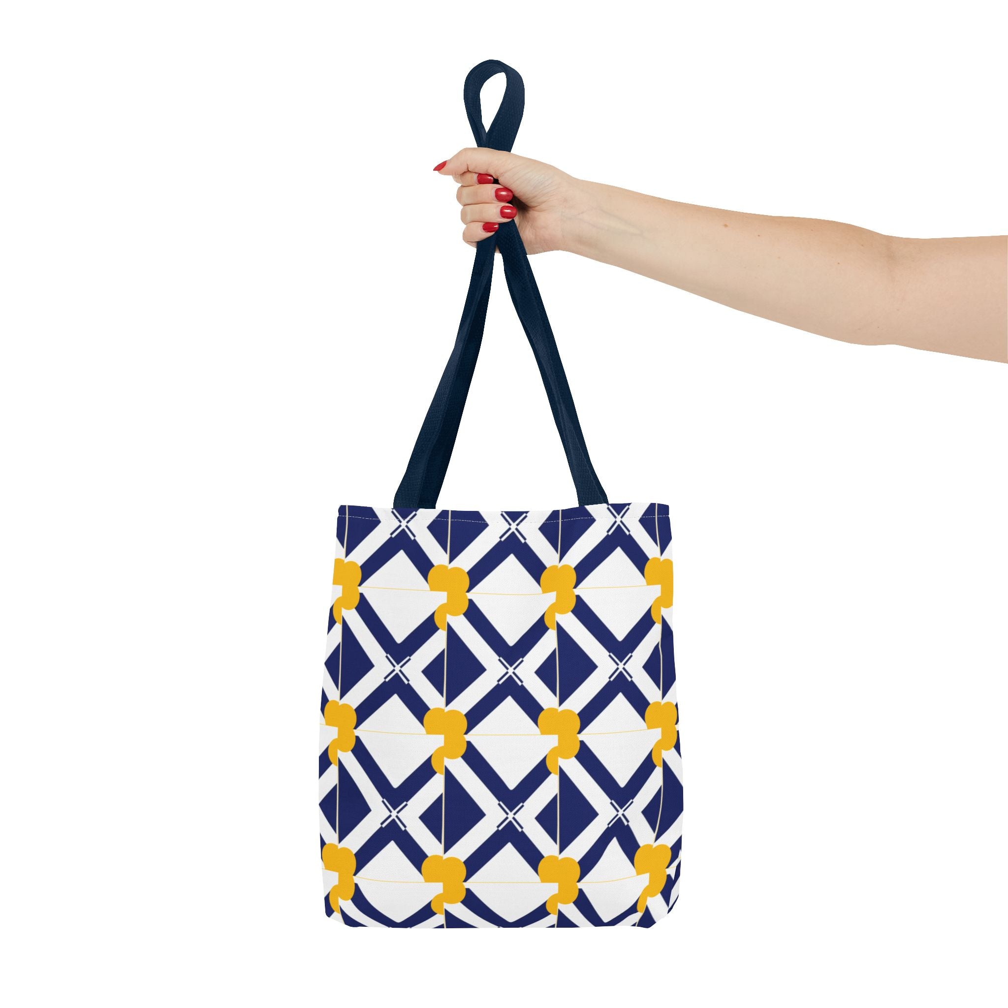 XT8 Yellow Pattern Tote Bag – Modern Lattice Everyday Tote