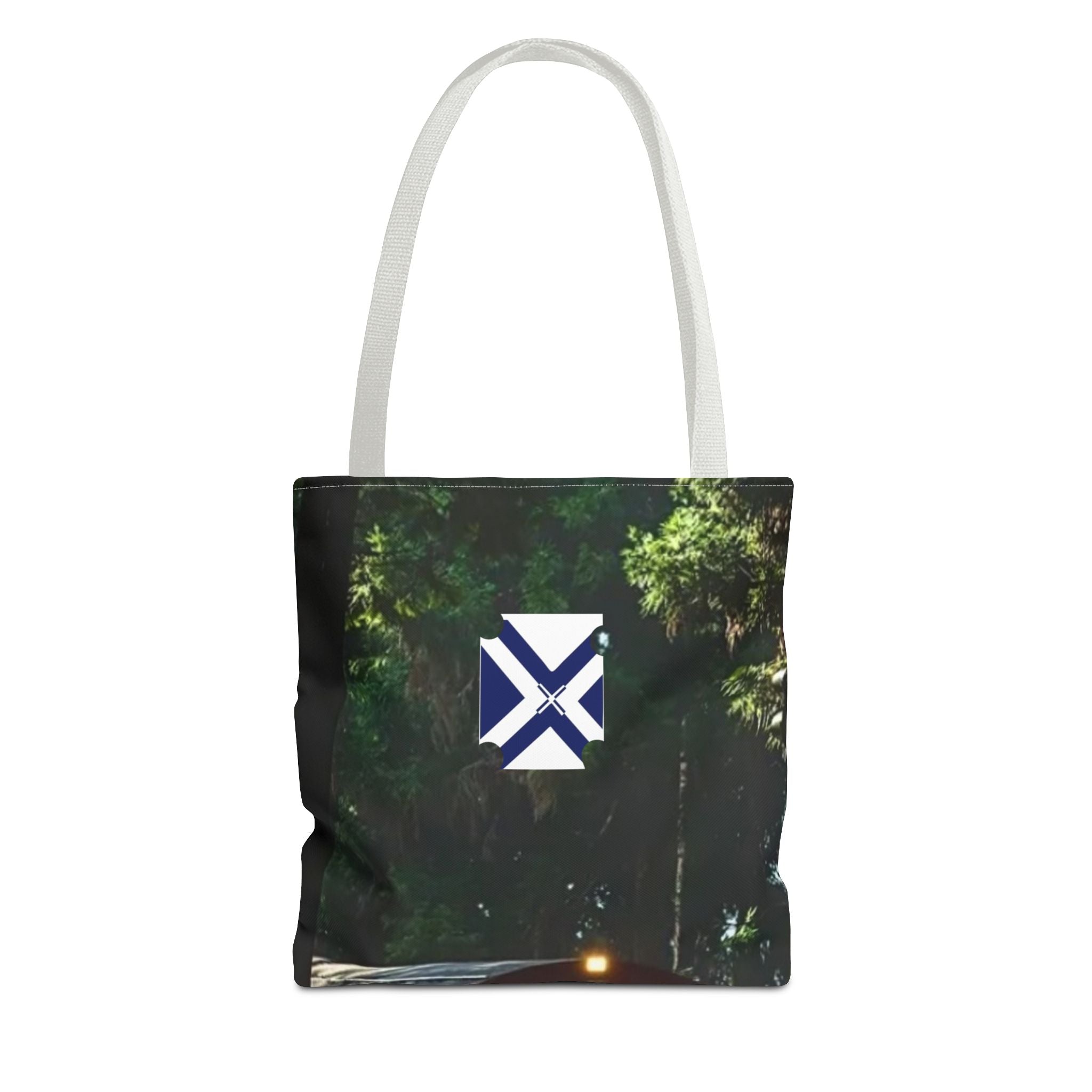 Scenic Night Drive Tote Bag — Forest Road Photography Print