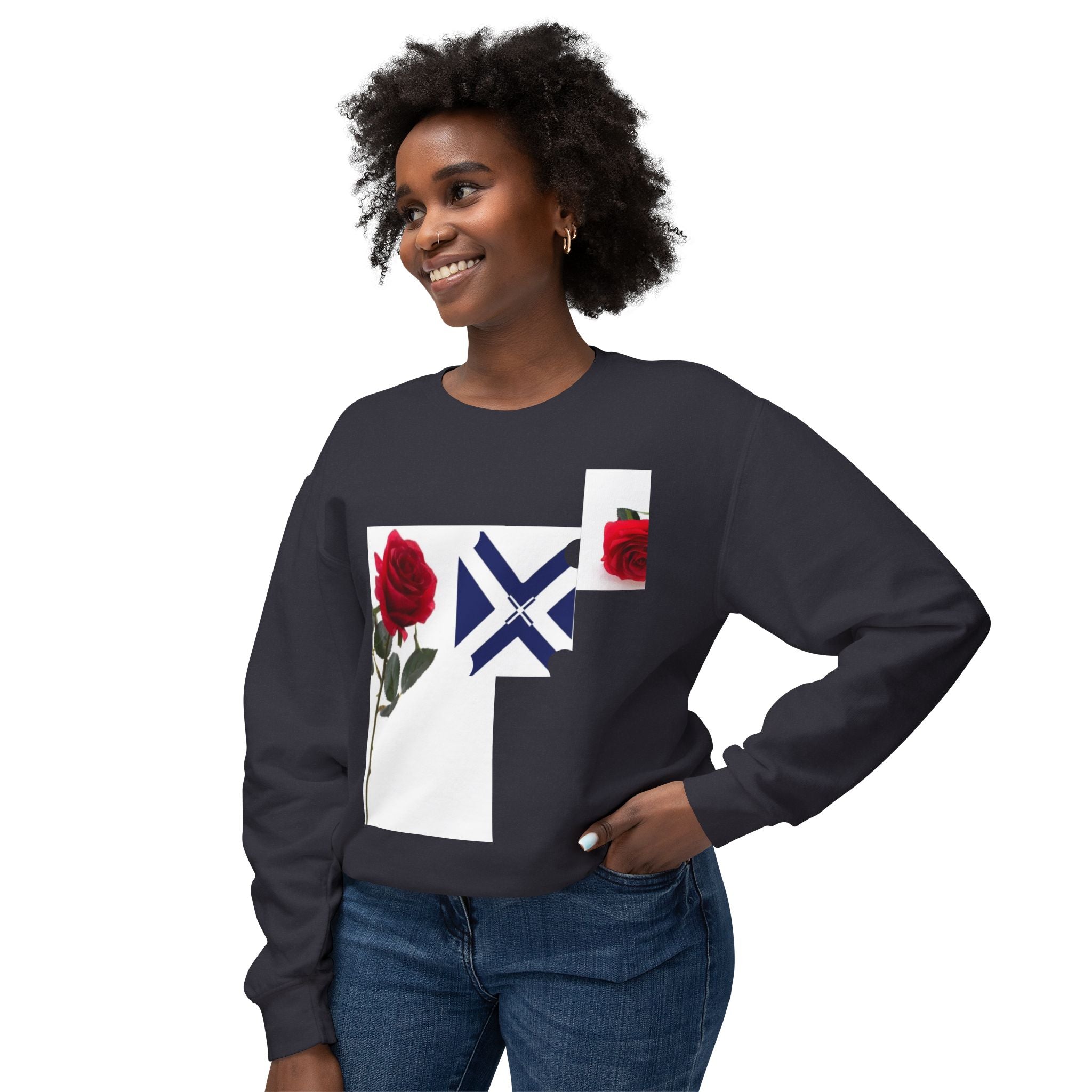 Rose & Saltire Crewneck Sweatshirt —XT Rose Graphic Sweatshirt