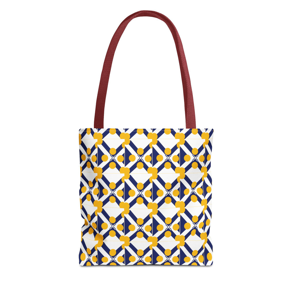 XT9 Yellow & Navy Pattern Tote Bag