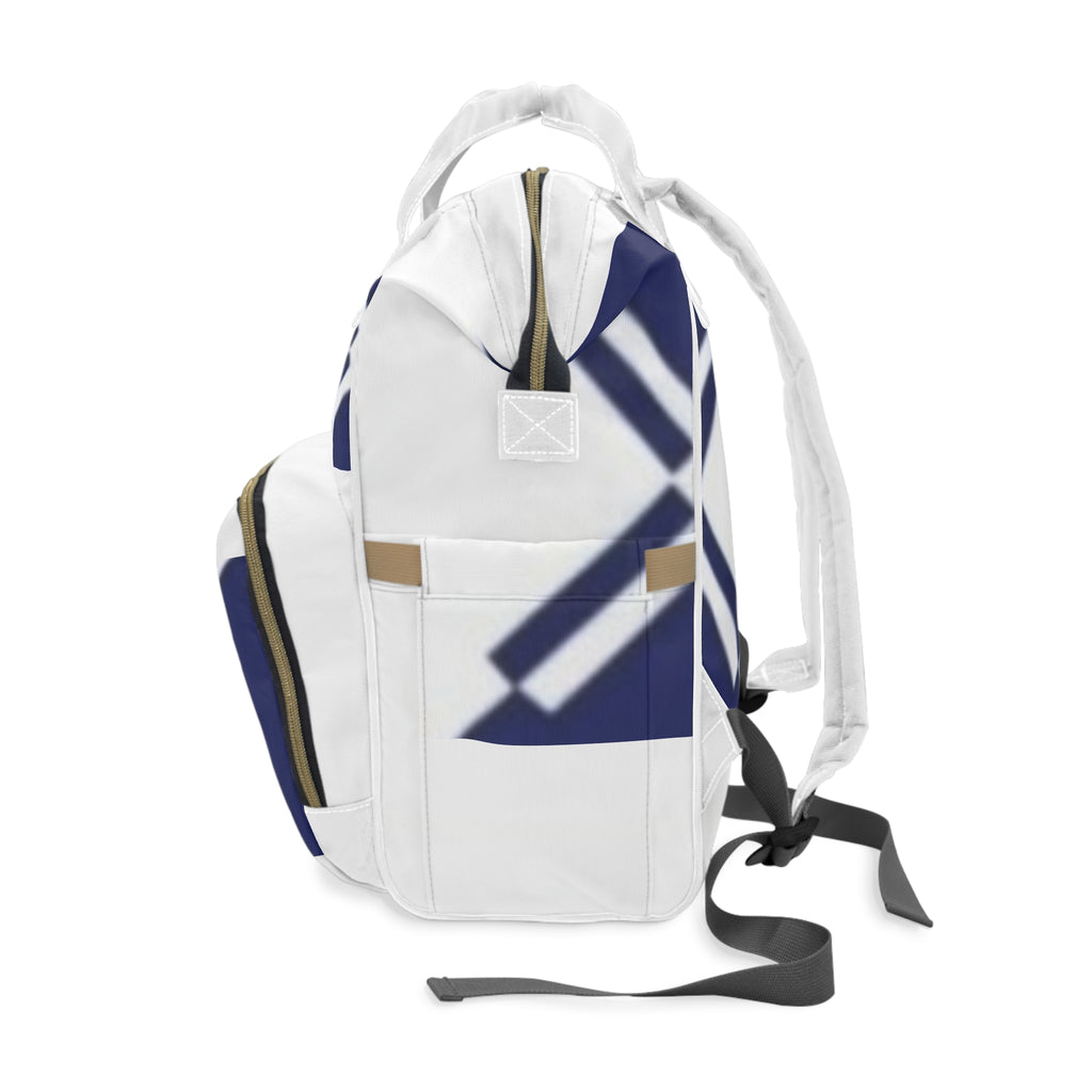 Navy Geometric Multifunctional Diaper Backpack