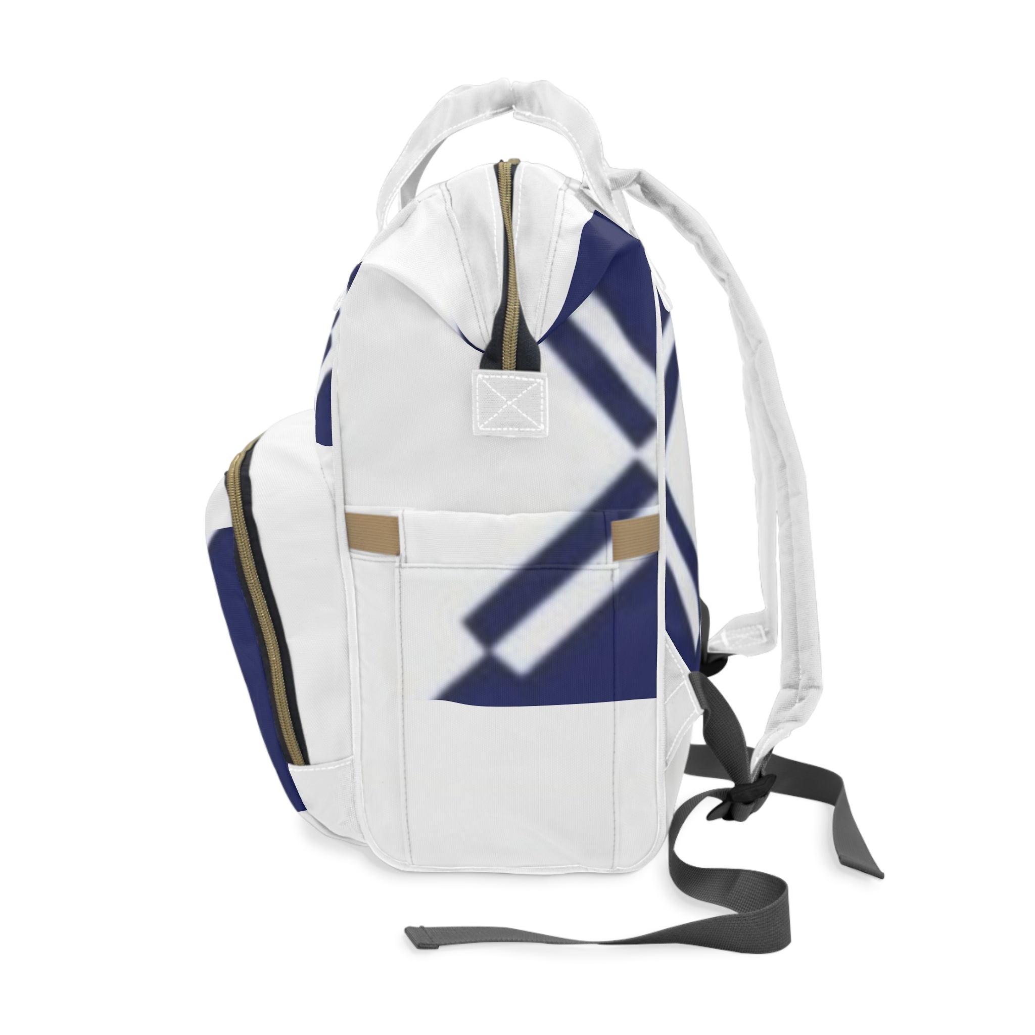 Navy Geometric Multifunctional Diaper Backpack