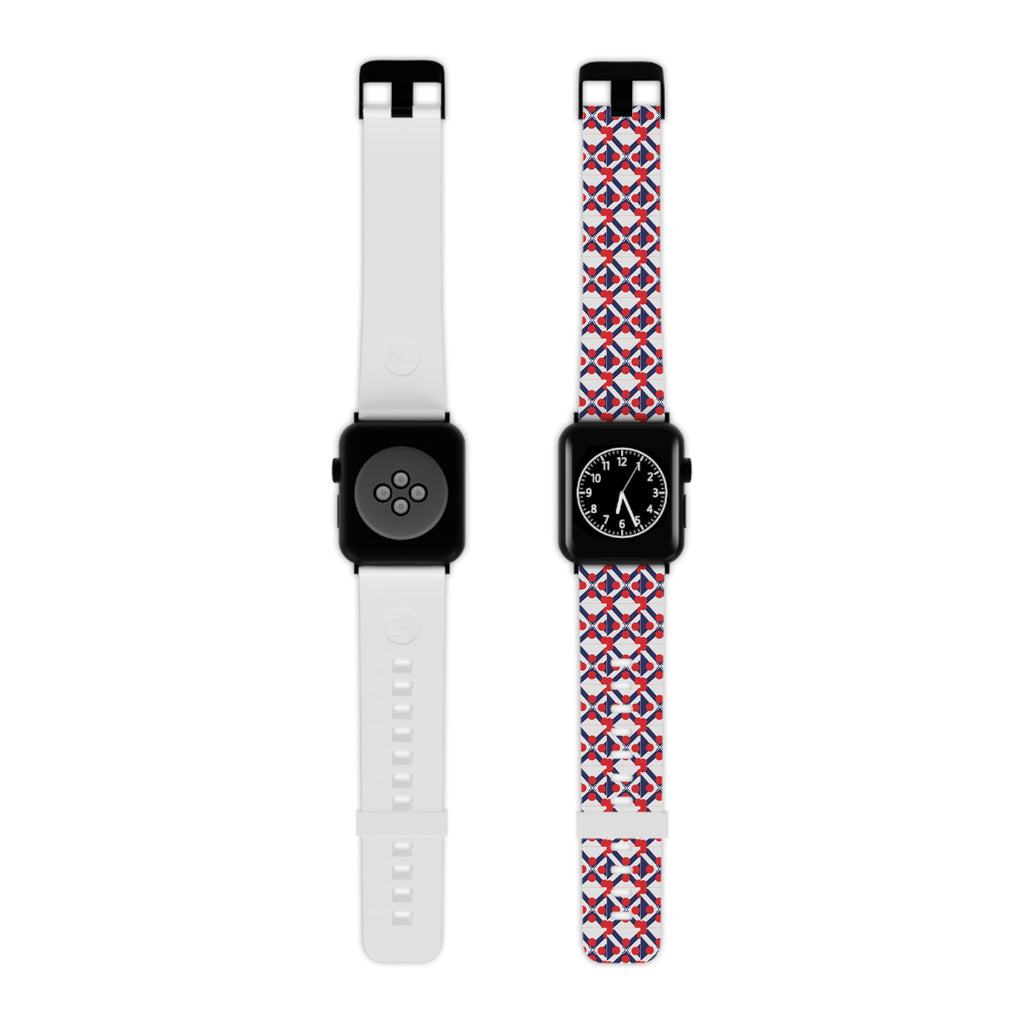 XT9 Apple Watch Band — Red, White & Blue Geometric Pattern