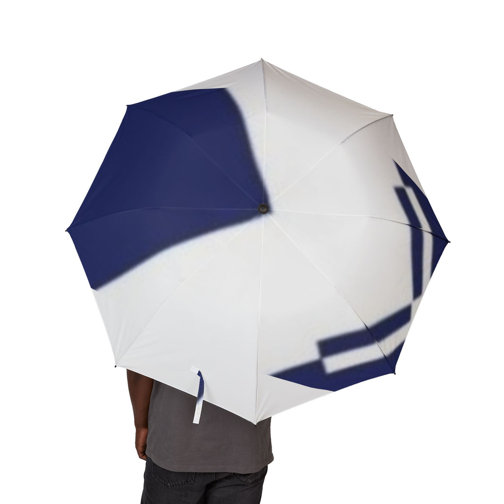 Foldable Umbrella — Navy Chevron Compact Semi-Automatic Travel Umbrella