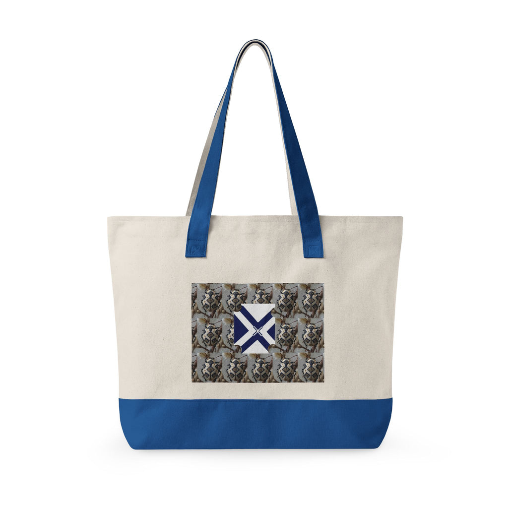 Canvas Tote Bag with Xt & Vintage Stag Pattern — Zippered Carryall for Outdoors, Travel, and Gifts