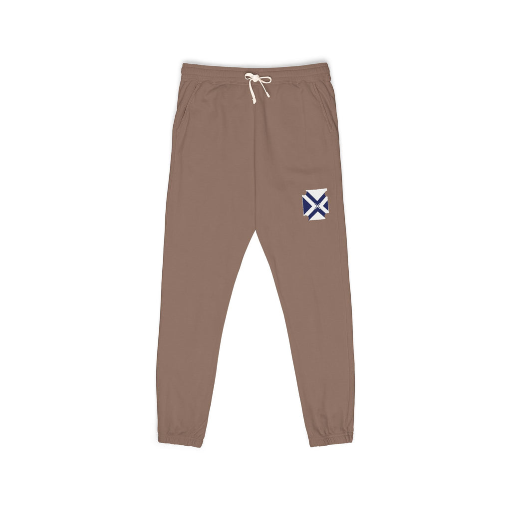 Geo Patch Sweatpants — Minimal Pixel Cross Joggers