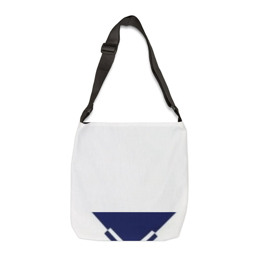 Navy Geometric Mini Tote — Adjustable Strap Everyday Shoulder Bag