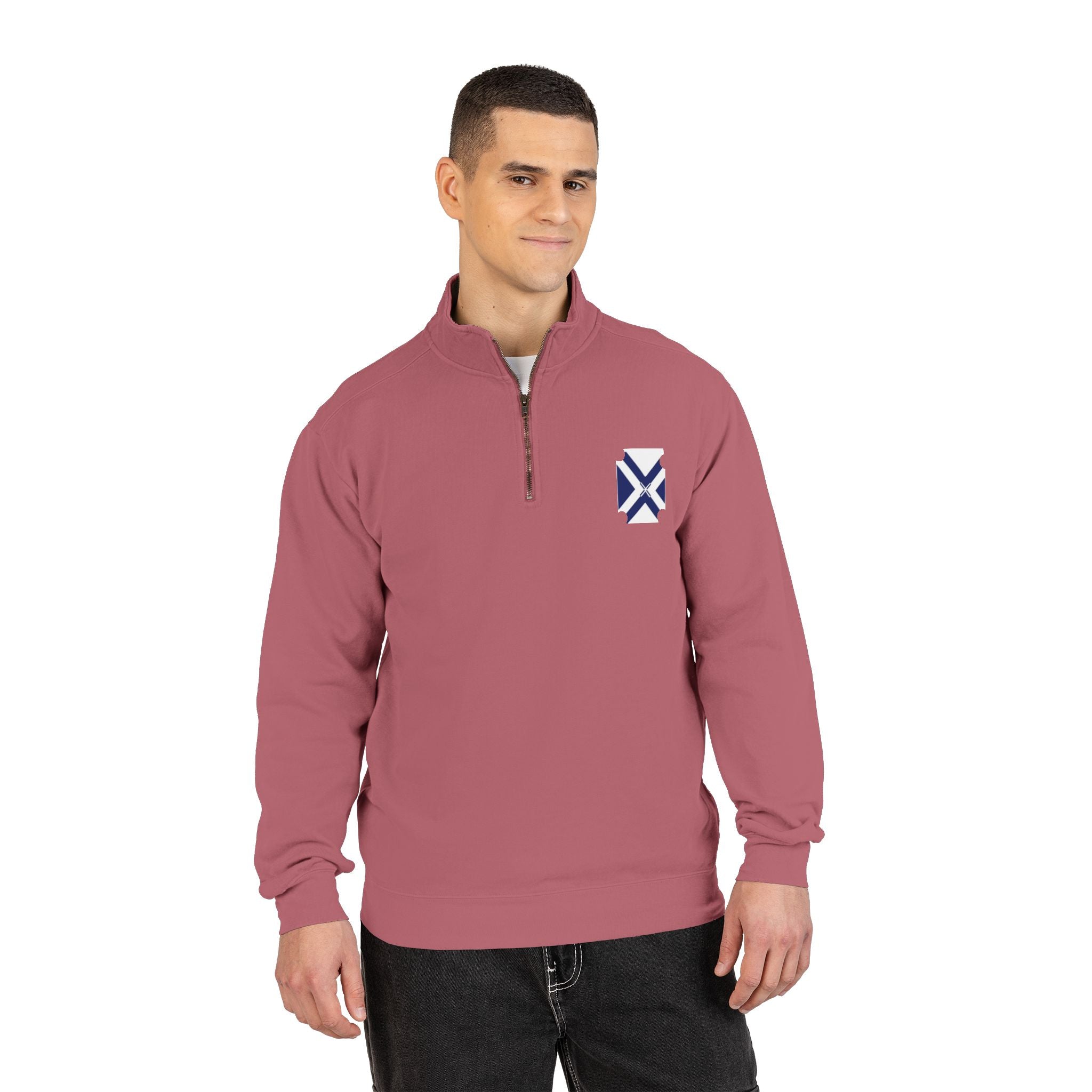 Minimalist Geometric Quarter-Zip Sweatshirt