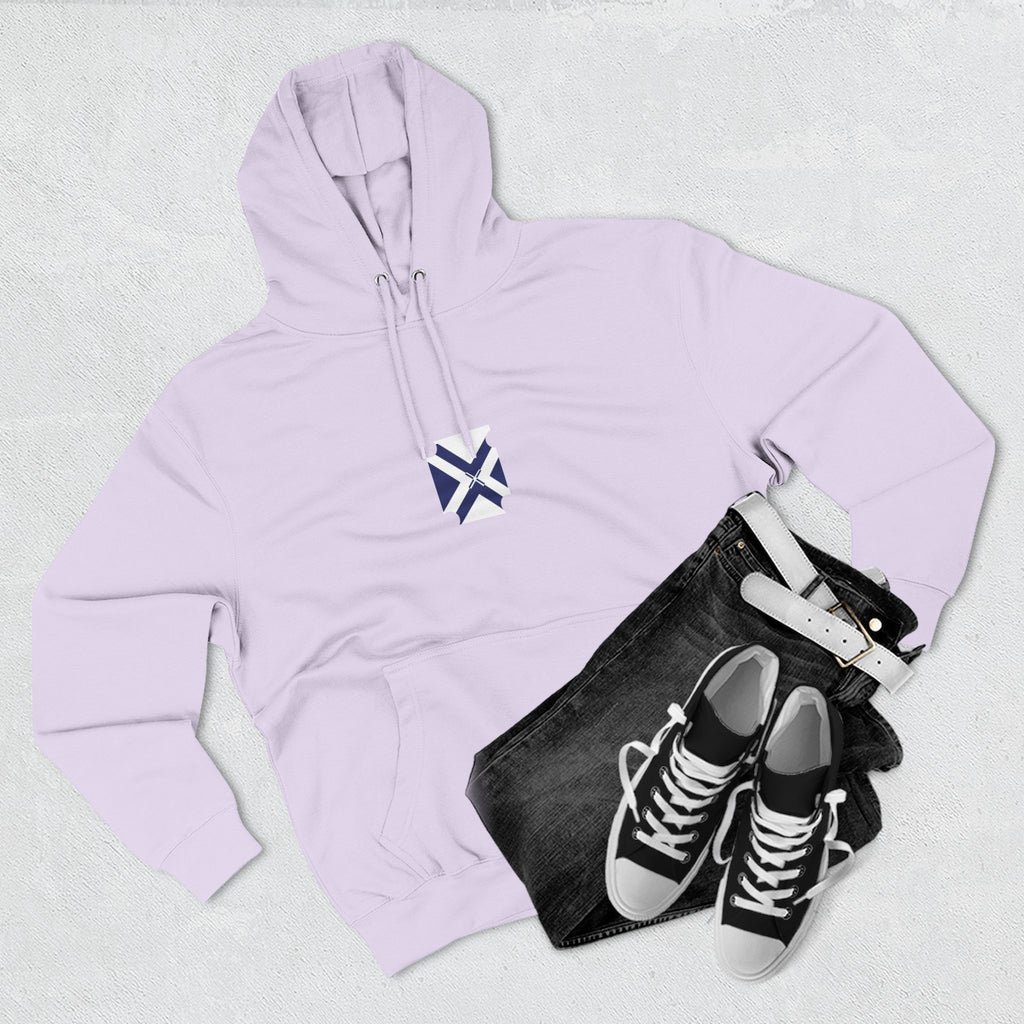 Minimalist Geometric Logo Hoodie — Small Center Chest Icon