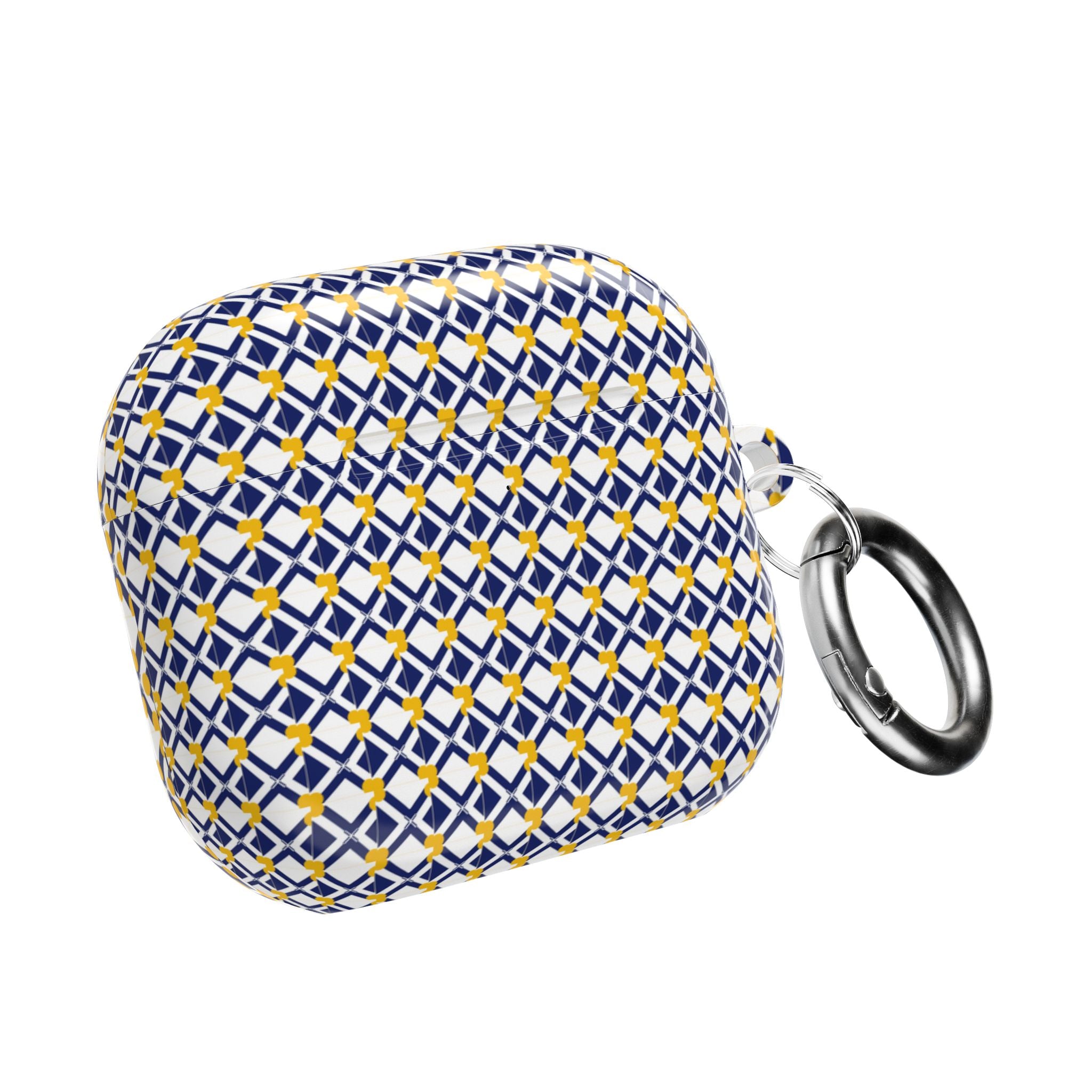 XT9 plus XT8  AirPods Case — Blue & Yellow Geometric Tile Pattern