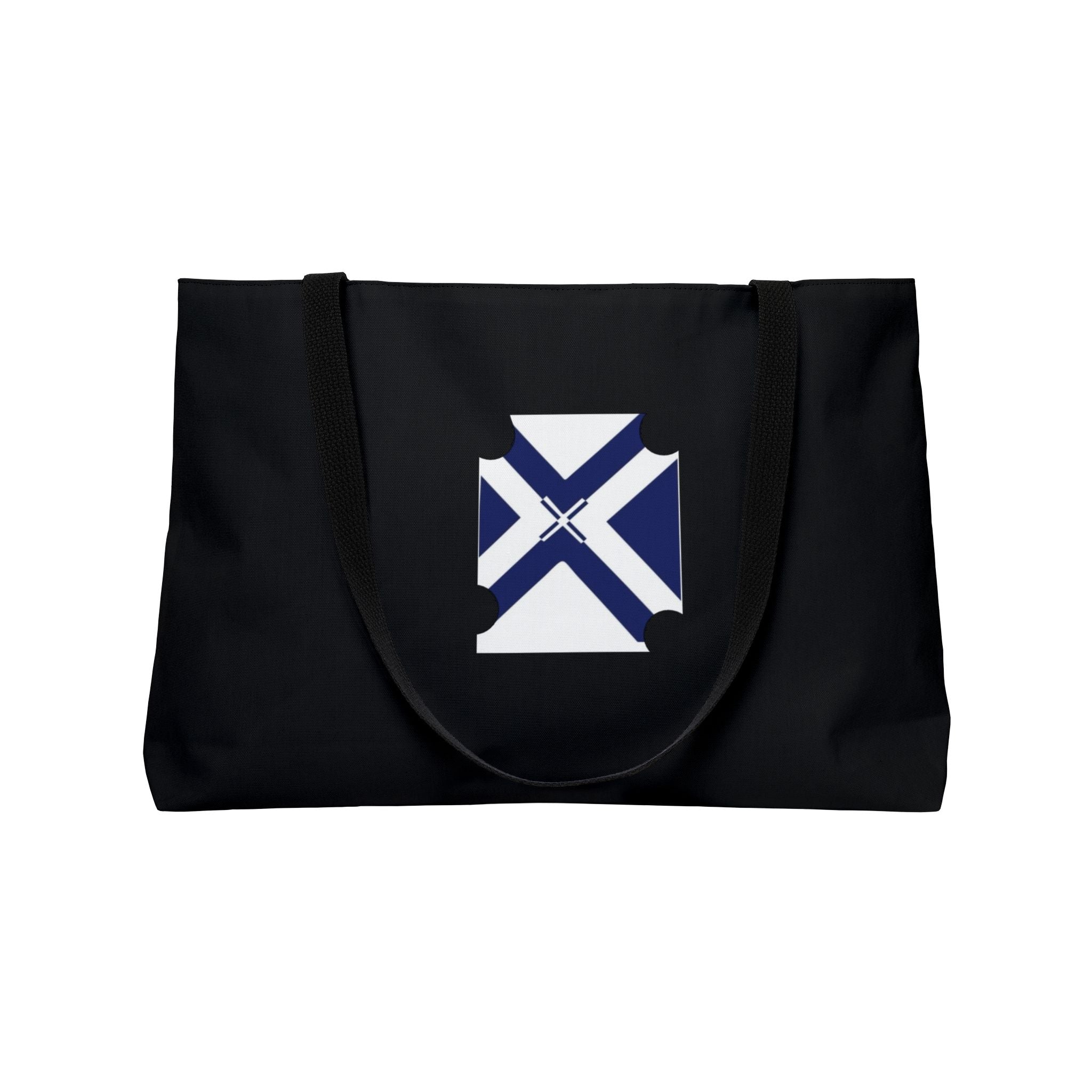 Weekender Tote Bag — Nautical Blue St. Andrew's Cross Travel Tote
