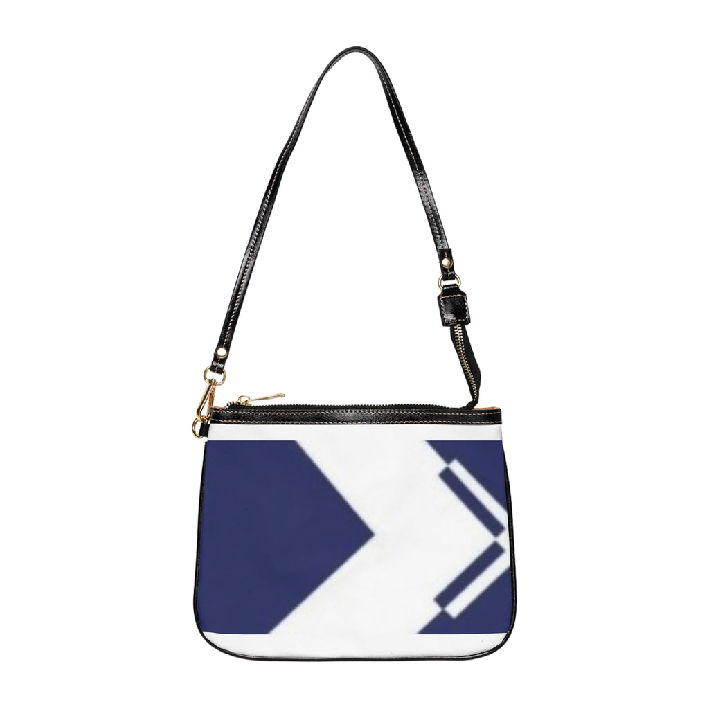 Navy Geometric Small Shoulder Bag – Modern Arrow Pattern Crossbody Purse