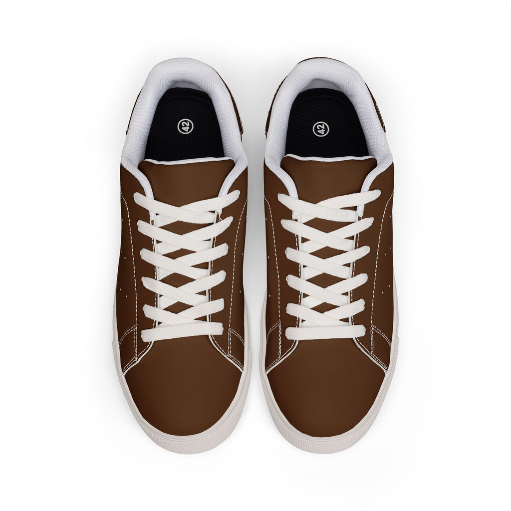Xponet Women's Leather Low-Top Sneakers — Classic Brown Casual Trainers
