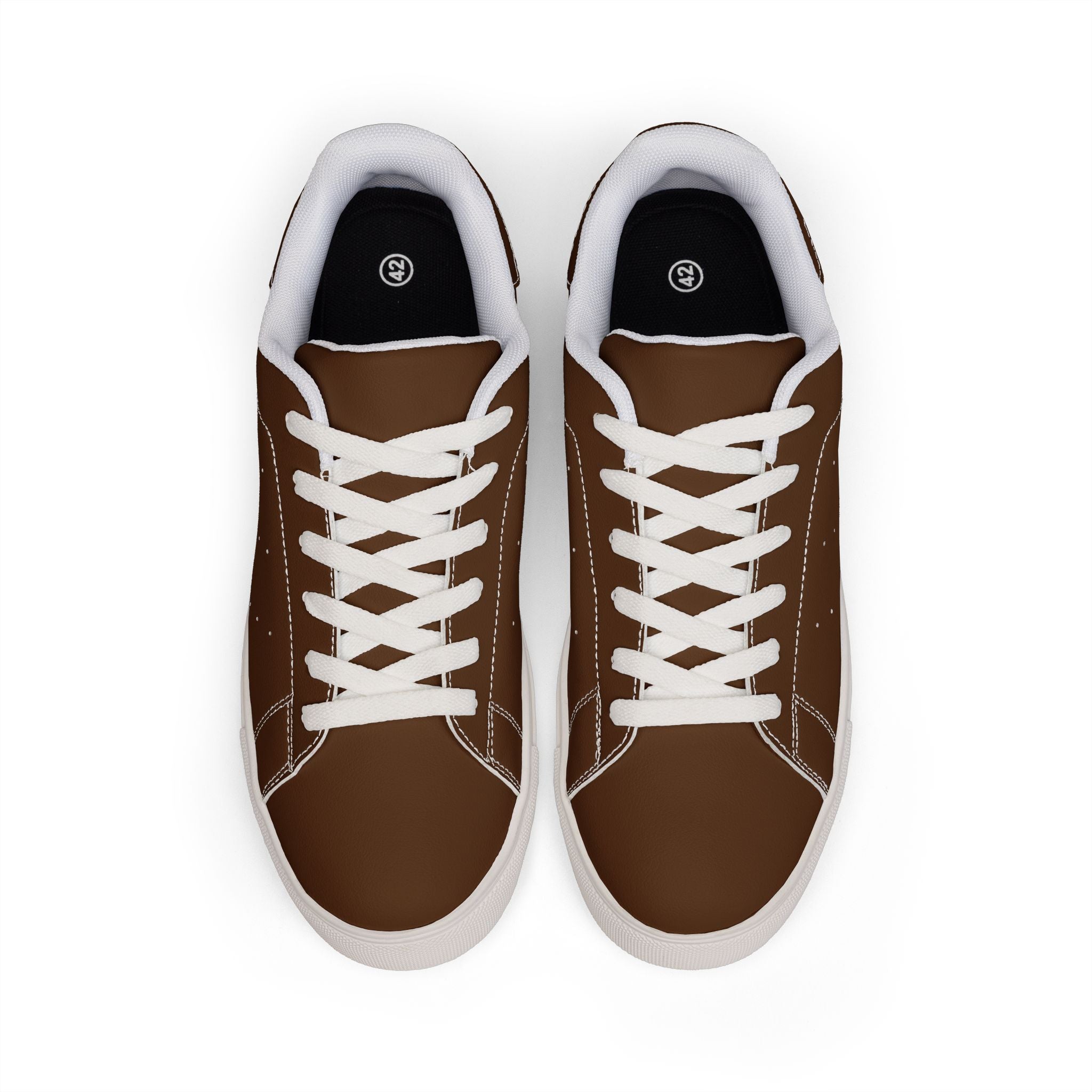 Xponet Women's Leather Low-Top Sneakers — Classic Brown Casual Trainers